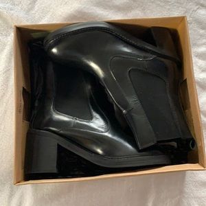 Asos black leather booties